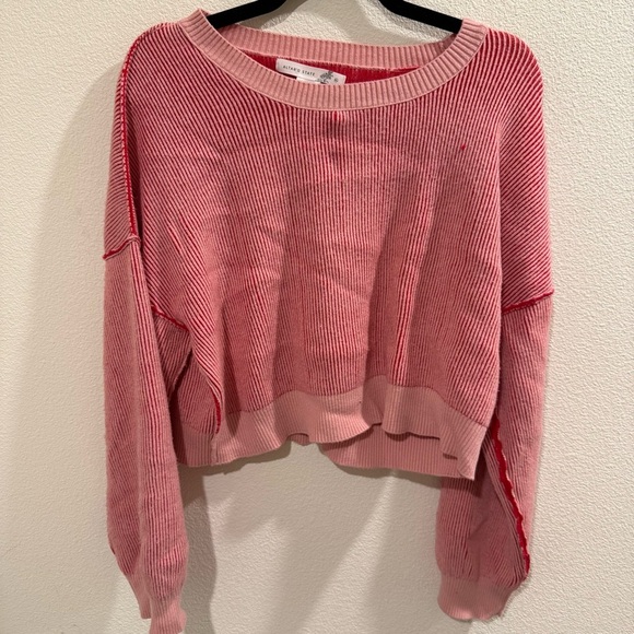 Altar'd State Pink Relaxed Fit Crew Neck Sweater - Picture 1 of 4